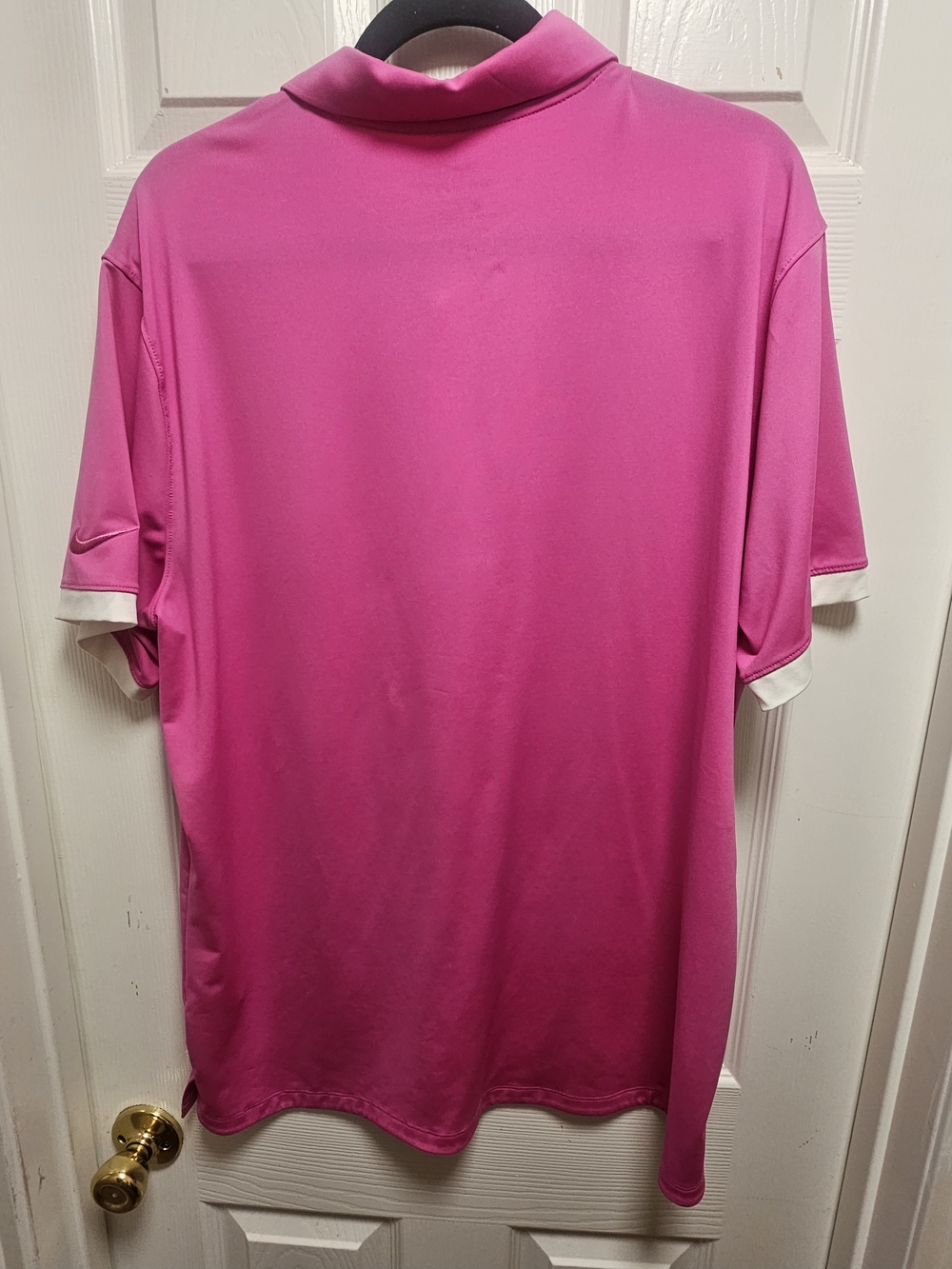 Nike Men’s Bright Pink Polo with White Trim - Picture 8 of 10